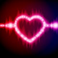 Abstract equalizer background with heart Royalty Free Stock Photo