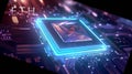 Abstract ethereum(ETH) coin on the background of a circuit board innovations, 3D rendering, Generative AI illustrations