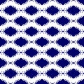 Abstract Ethnic Geometric Decorative Shape Blue Monochrome Seamless Pattern Background Wallpaper Royalty Free Stock Photo