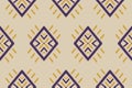 Abstract ethnic ikat background. Geometric seamless pattern in tribal.
