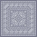 Abstract ethnic nature lace square illustration.