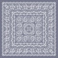 Abstract ethnic nature lace square illustration.