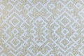 Neutral Woven Fabric Texture with Diamond Motifs, Ethnic Bohemian Rug Pattern Royalty Free Stock Photo