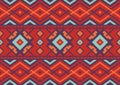 abstract ethnic seamless pattern, geometric shape background, red, orange and purple colors, design templates for wallpaper, Royalty Free Stock Photo