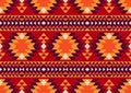 abstract ethnic seamless pattern, geometric shape background, red, yellow and orange colors, design templates for wallpaper, Royalty Free Stock Photo