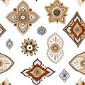 Abstract ethnic seamless pattern. Traditional background. Boho style. Paisley print hand drawn elements.