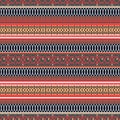 Abstract ethnic seamless pattern, vector illustration, vintage ornamental background. Ornate horizontal multicolor colorful tracer Royalty Free Stock Photo