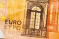 Abstract euro note textured background in shades of brown and orange Royalty Free Stock Photo