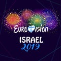 2019 Abstract Eurovision Song Contest International Music festival fireworks Israel Royalty Free Stock Photo