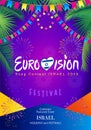 2019 Abstract Eurovision Song Contest International Music festival fireworks Israel Royalty Free Stock Photo