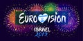 2019 Abstract Eurovision Song Contest International Music festival fireworks Israel Royalty Free Stock Photo