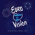 2019 Abstract Eurovision Song Contest International Music festival fireworks Israel Royalty Free Stock Photo