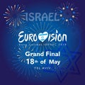 2019 Abstract Eurovision Song Contest International Music festival fireworks Israel Royalty Free Stock Photo