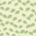 Abstract exotic plant seamless pattern. Botanical leaf wallpaper. Tropical pattern, palm leaves floral background Royalty Free Stock Photo