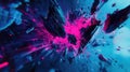 Abstract exploding core radiating vibrant pink energy fragments Royalty Free Stock Photo