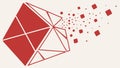 Abstract Exploding Cube Vector Illustration, Dynamics and Change, vector design Generative AI Royalty Free Stock Photo