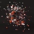 abstract exploding cubes background