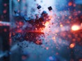 Abstract Exploding Cubes with Glowing Particles