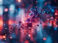 Abstract Exploding Cubes with Neon Lights
