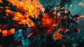 Abstract exploding data structure with digital fragmentation Royalty Free Stock Photo