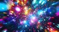 Abstract exploding light particles creating colorful bokeh background Royalty Free Stock Photo