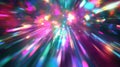 Abstract exploding light particles creating colorful speed lines Royalty Free Stock Photo