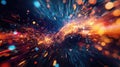 Abstract exploding light particles creating cosmic energy motion Royalty Free Stock Photo