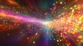 Abstract exploding light particles streaming vibrant rainbow colors Royalty Free Stock Photo