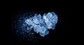 Abstract explosion of blue ice fragments on black Royalty Free Stock Photo