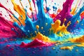 Abstract Explosion of Bright Paint Splashes for Artistic Backgrounds Royalty Free Stock Photo