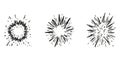 Abstract Explosion Burst Elements Set. Dynamic Energy And Impact Collection. Isolated Vector Illustration Royalty Free Stock Photo