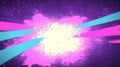 Abstract explosion of colors with vibrant pink and blue rays emanating from a central light Royalty Free Stock Photo