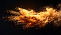 Abstract Explosion of Golden Glitter Dust on Dark Background in a Studio Shot Royalty Free Stock Photo