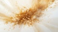 Abstract explosion of golden powder, dynamic burst. Creativity and energy concept Royalty Free Stock Photo