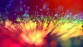 Abstract explosion of multicolored shiny particles or light rays like laser show. 3d render abstract beautiful Royalty Free Stock Photo