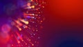 Abstract explosion of multicolored shiny particles or light rays like laser show. 3d render abstract beautiful Royalty Free Stock Photo