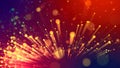 Abstract explosion of multicolored shiny particles or light rays like laser show. 3d render abstract beautiful Royalty Free Stock Photo