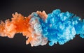 Abstract explosion of orange and blue watercolor splash  background Royalty Free Stock Photo