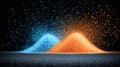 Abstract Explosion Of Pixels In Blue And Orange Royalty Free Stock Photo