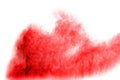 Abstract explosion of red dust on white background. Royalty Free Stock Photo
