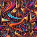 Abstract expression of music through vibrant colors and dynamic shapes inspired by different genres1