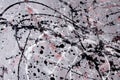 Abstract expressionism pattern. Style of drip painting. Black, R