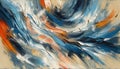 Abstract Expressionist Blue and Orange Swirl