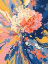 Abstract expressive art. Colorful paint stains. Gouache or acrylic painting. Explosion and splash of colors. Fluid Royalty Free Stock Photo