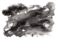 Abstract expressive horizontal black ink stain