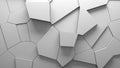Abstract extruded voronoi blocks background. Minimal light clean corporate wall. 3D geometric surface illustration