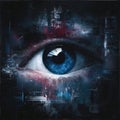 Abstract eye art with deep blue colors Royalty Free Stock Photo