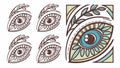 Stylized eye designs, vector design abstract eye illustrations set. vector design Generative AI Royalty Free Stock Photo