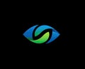 Abstract Eye Logo with Blue and Green Gradient Royalty Free Stock Photo