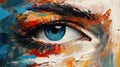 Abstract Eye Painting With Vibrant Brushstrokes Royalty Free Stock Photo